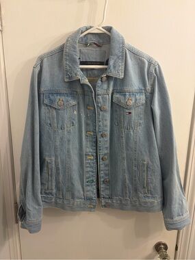 Tommy Hilfiger Light Blue Denim Jacket with Flag Detail VINTAGE